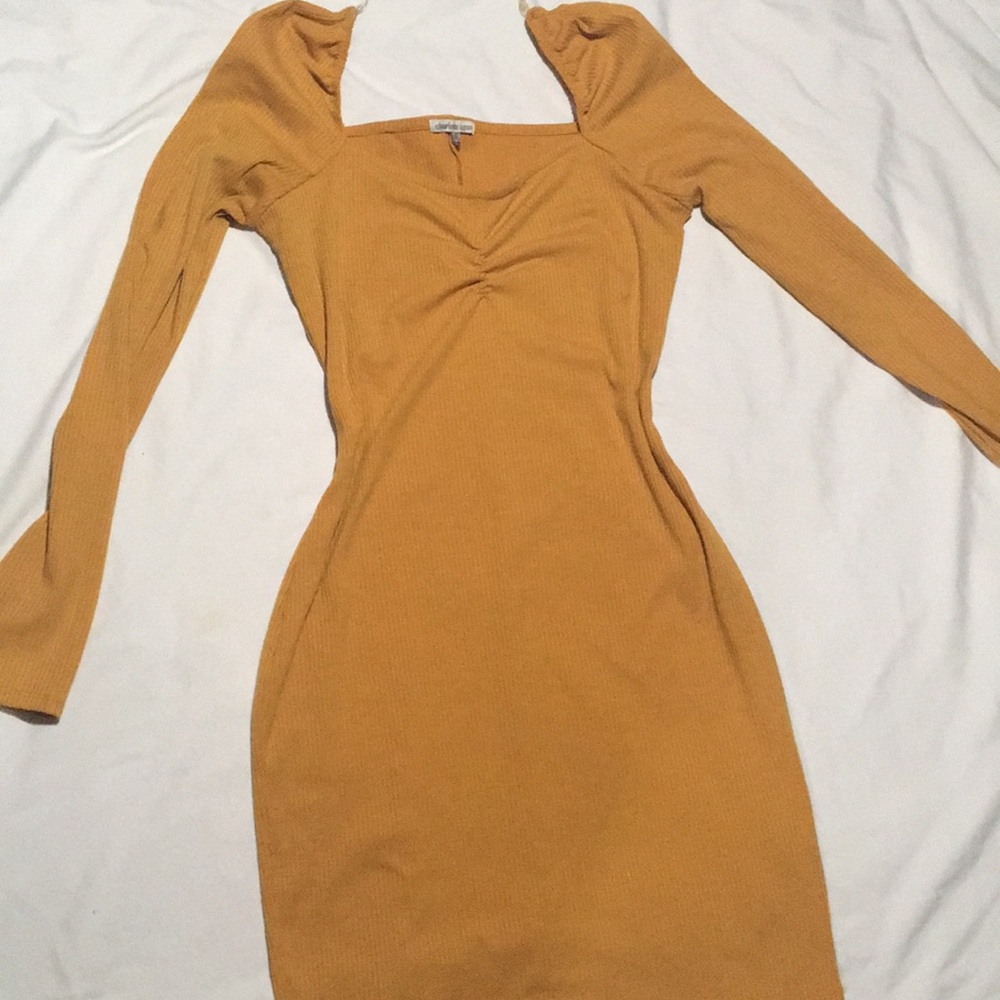 mustard mini dress